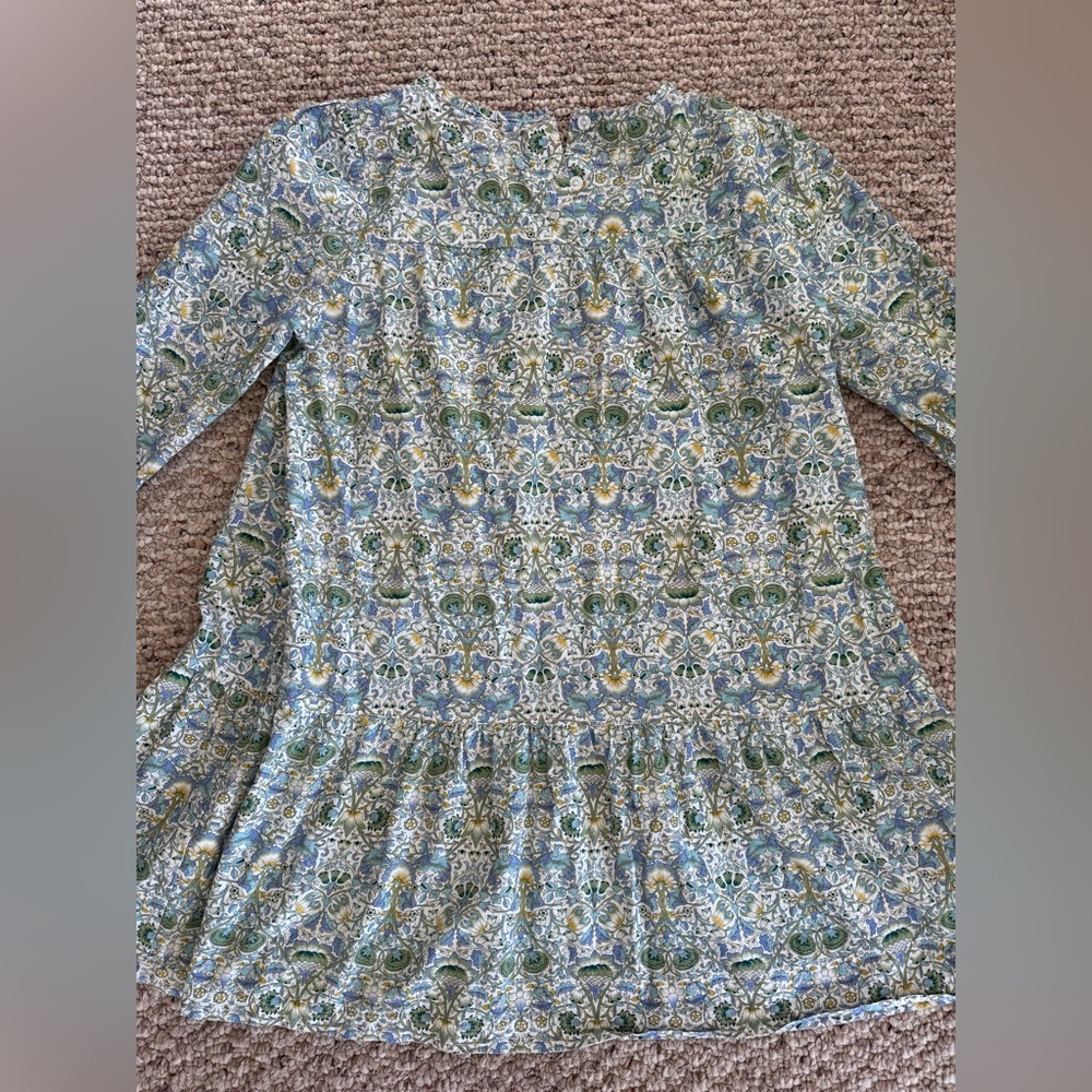 Bisby Floral Mosaic Long Sleeve Tiered Dress - Like New- Never worn